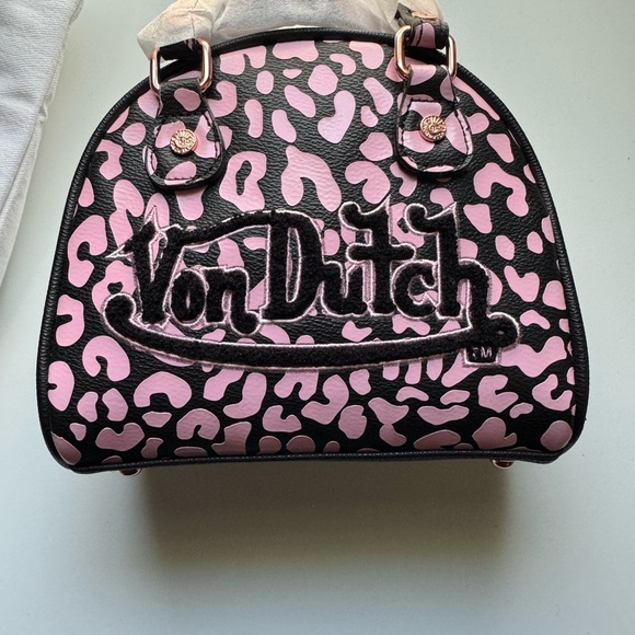 VON DUTCH CHEETAH PINK BOWLING BAG - Picture 1 of 6